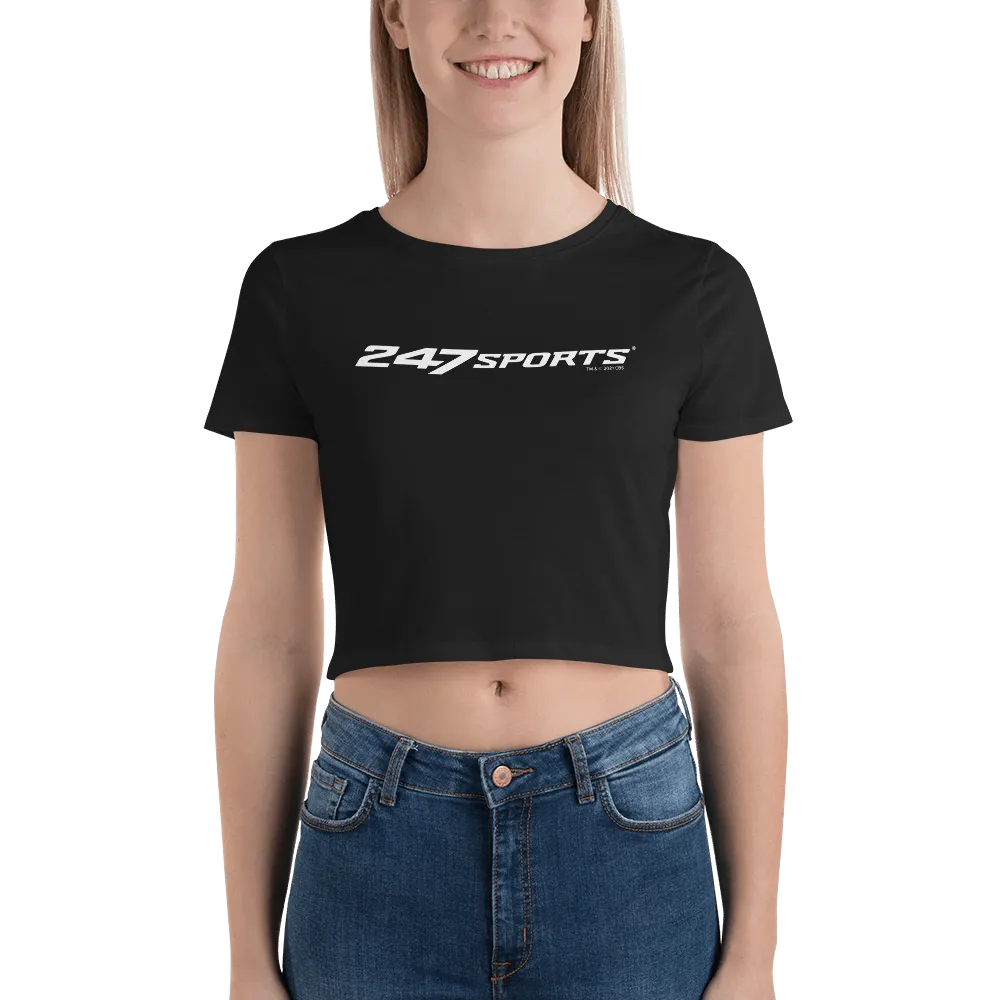 247 Sports White Logo Women's Crop Top