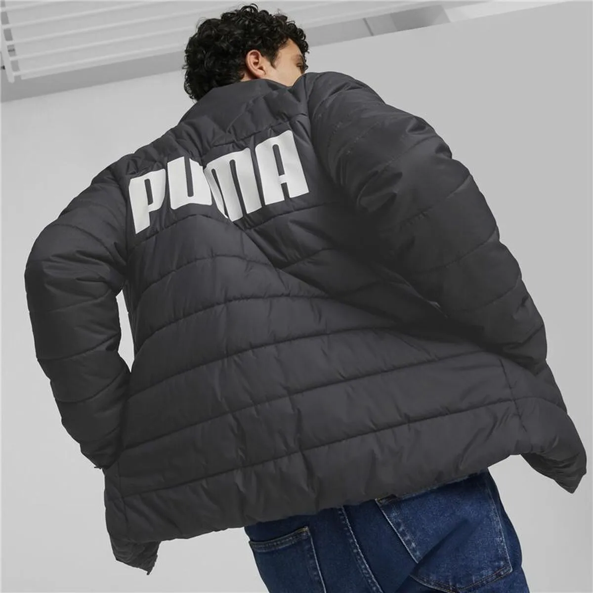 Men'S Sports Jacket Puma  Essentials  Padded Black