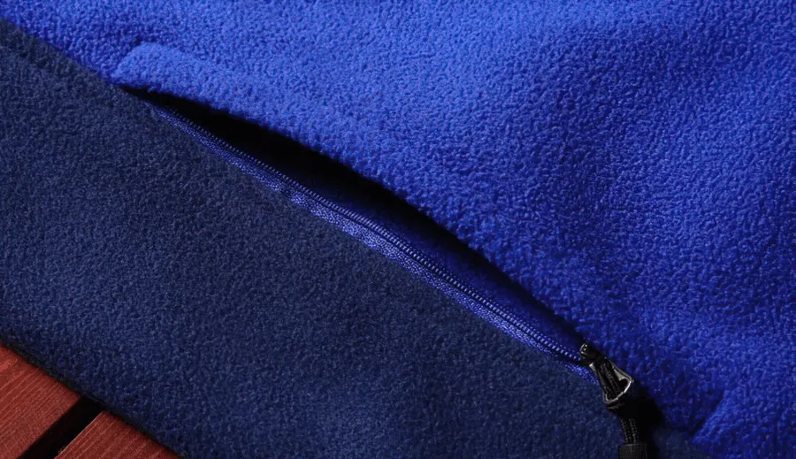 Men's Zipper Fleece Jacket with Stand Collar / Sports Male Clothing - SF0336