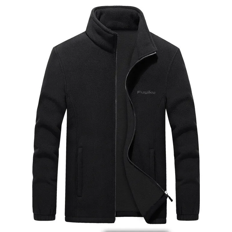 Men's Zipper Fleece Jacket with Stand Collar / Sports Male Clothing - SF0336