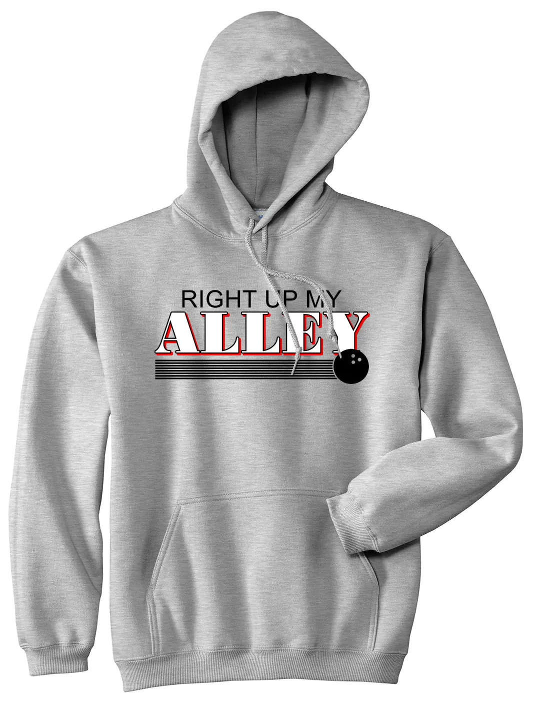 Right Up My Alley Bowling Ball Mens Pullover Hoodie