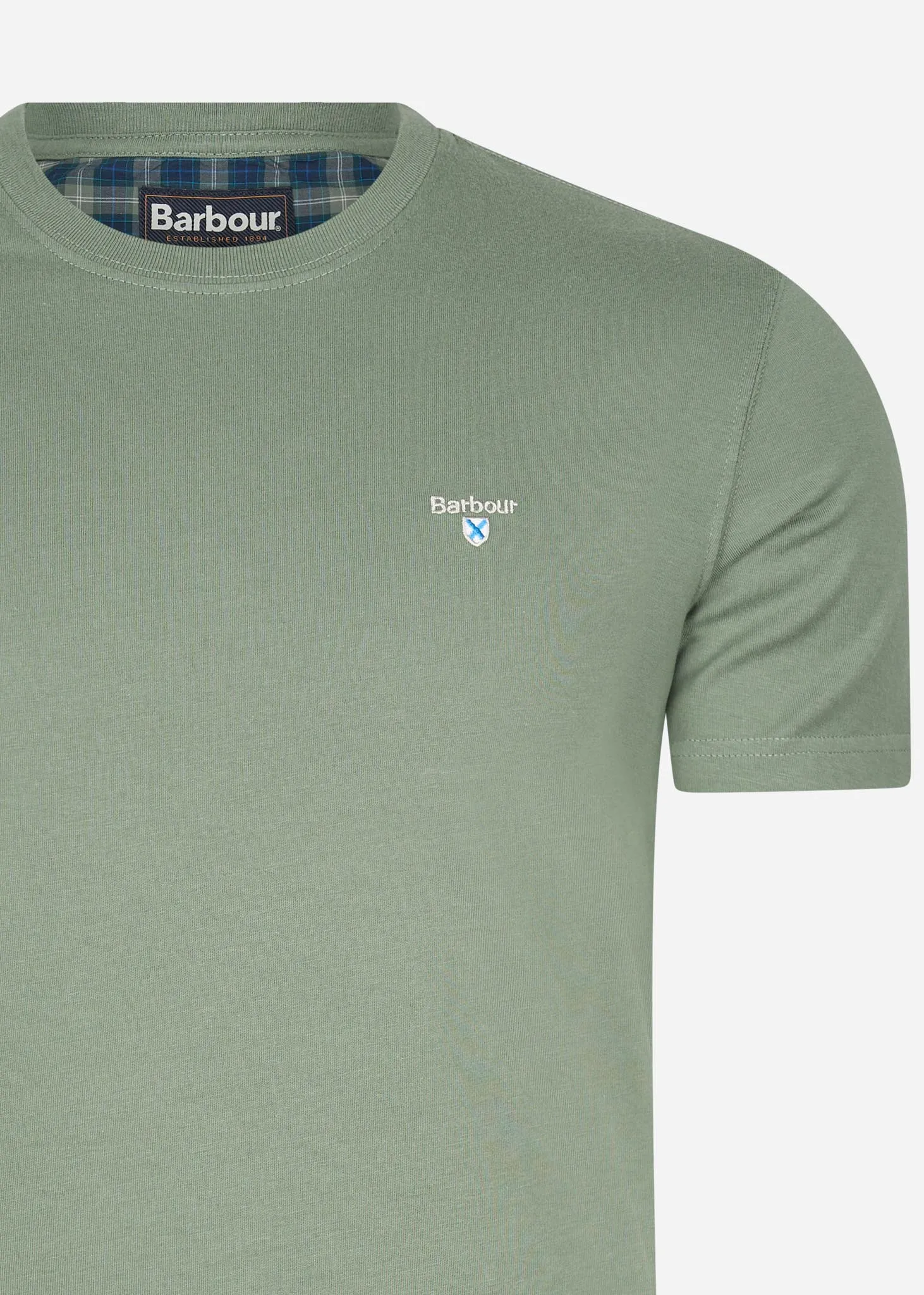 Tartan sports tee - agave green